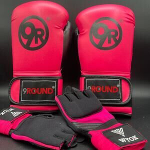 9 Round Boxing and Work-out Gloves Pink Black For Kickbox Fitness